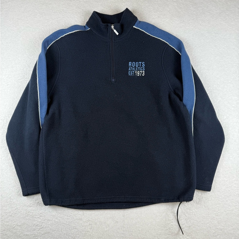 Vintage 90s Roots Athletics Canada Pullover Fleece 1/4 Zip Sweatshirt Men’s XL